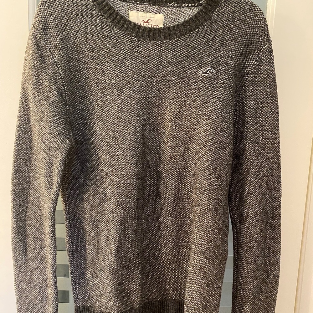 Hollister tweed black/white mens sweater